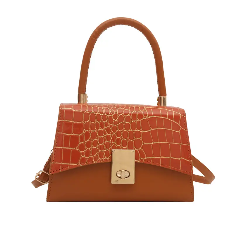 Pink Croc Leather Crossbody Bag 2025 Spring New - Image 4