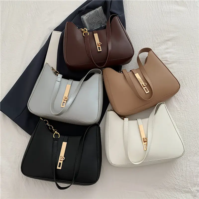 Brown Leather Crossbody Bag with Gold Chain for Women - Image 6