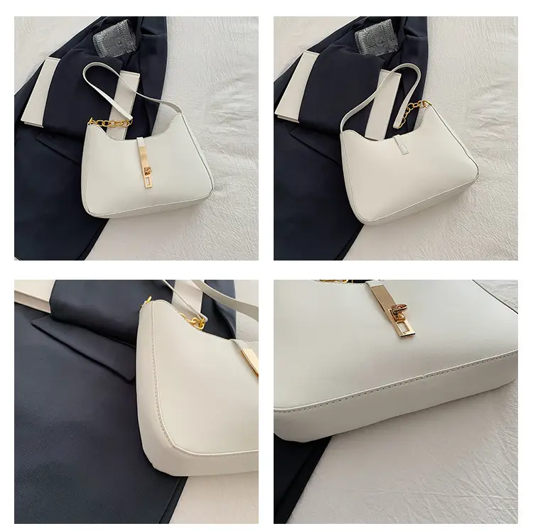 Brown Leather Crossbody Bag with Gold Chain for Women — feature 11