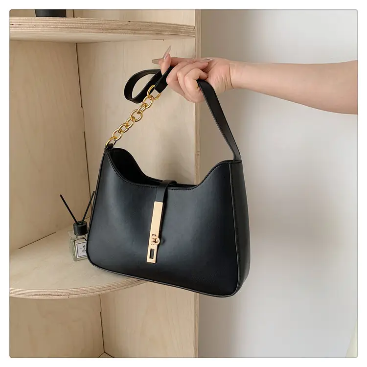 Brown Leather Crossbody Bag with Gold Chain for Women — feature 45
