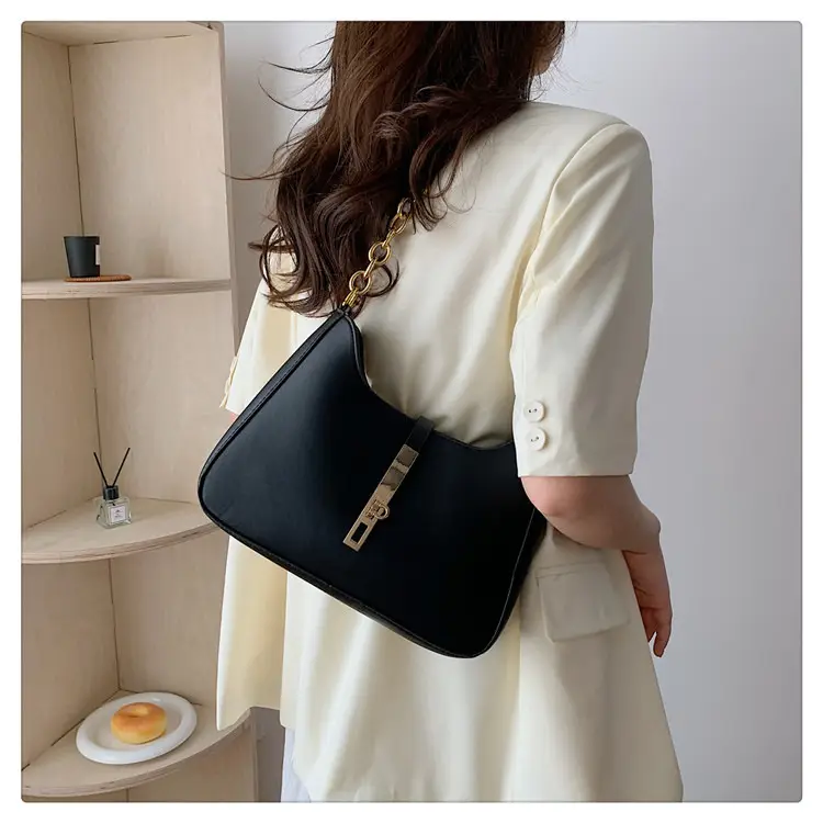 Brown Leather Crossbody Bag with Gold Chain for Women — feature 46