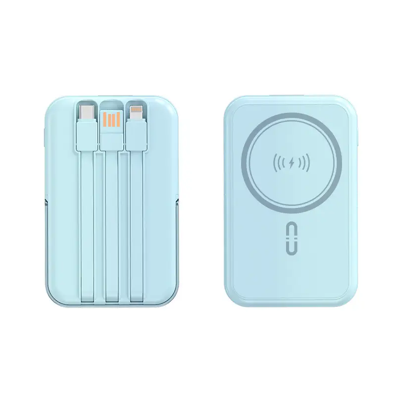 Customized 22.5W Fast Charging Wireless Magsafe Magnetic Power Bank Compact Portable Stand Mobile Power Supply Cross-Border