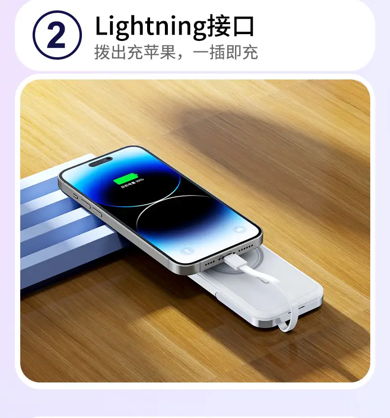 Customized 22.5W Fast Charging Wireless Magsafe Magnetic Power Bank Compact Portable Stand Mobile Power Supply Cross-Border — feature 10