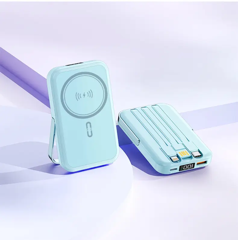 Customized 22.5W Fast Charging Wireless Magsafe Magnetic Power Bank Compact Portable Stand Mobile Power Supply Cross-Border — feature 26