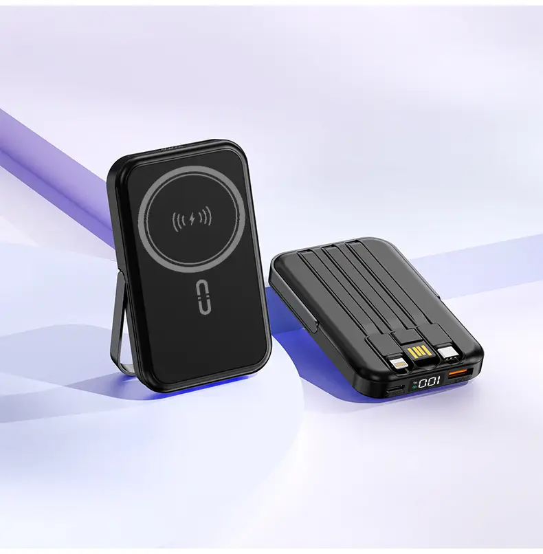 Customized 22.5W Fast Charging Wireless Magsafe Magnetic Power Bank Compact Portable Stand Mobile Power Supply Cross-Border — feature 28