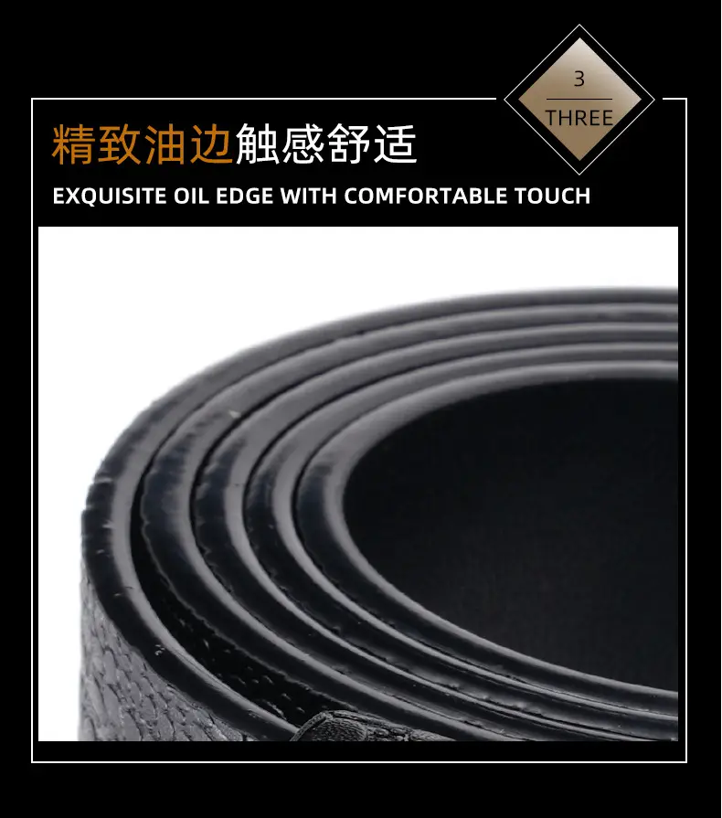 Men's Brown Croc Leather Belt with Gold Buckle — feature 9