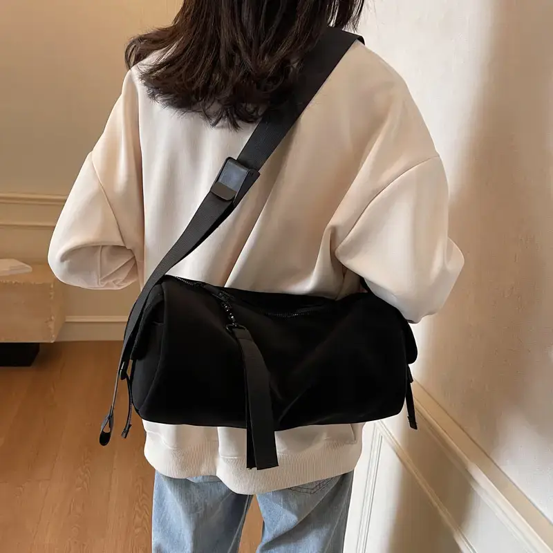 Black Crossbody Bag Large Capacity Women Men