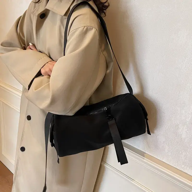 Black Crossbody Bag Large Capacity Women Men