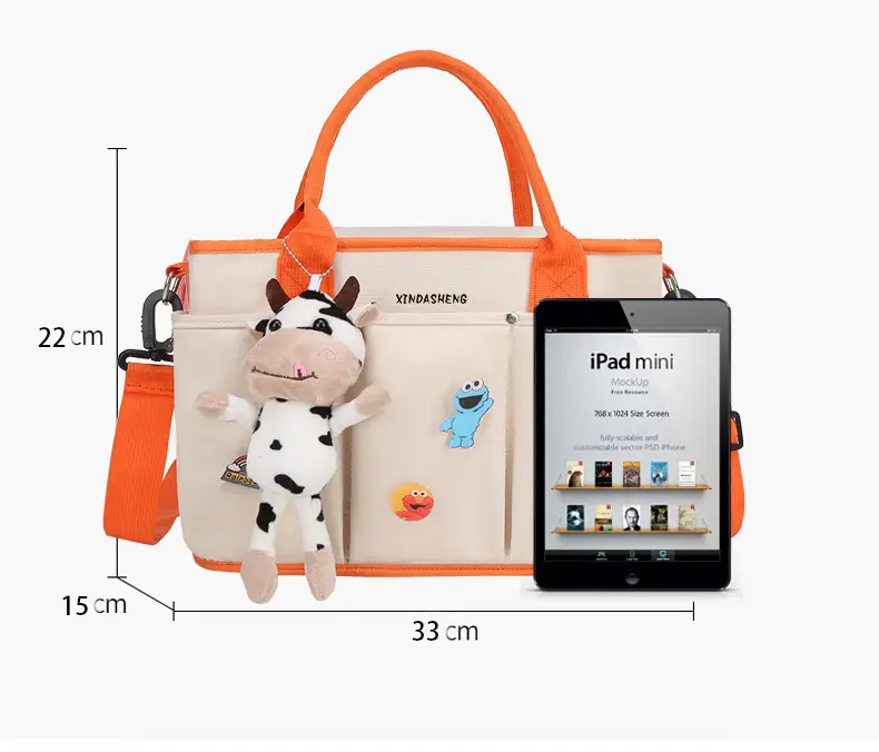 Large Capacity Baby Bag with Cat & Dragon Design — feature 13
