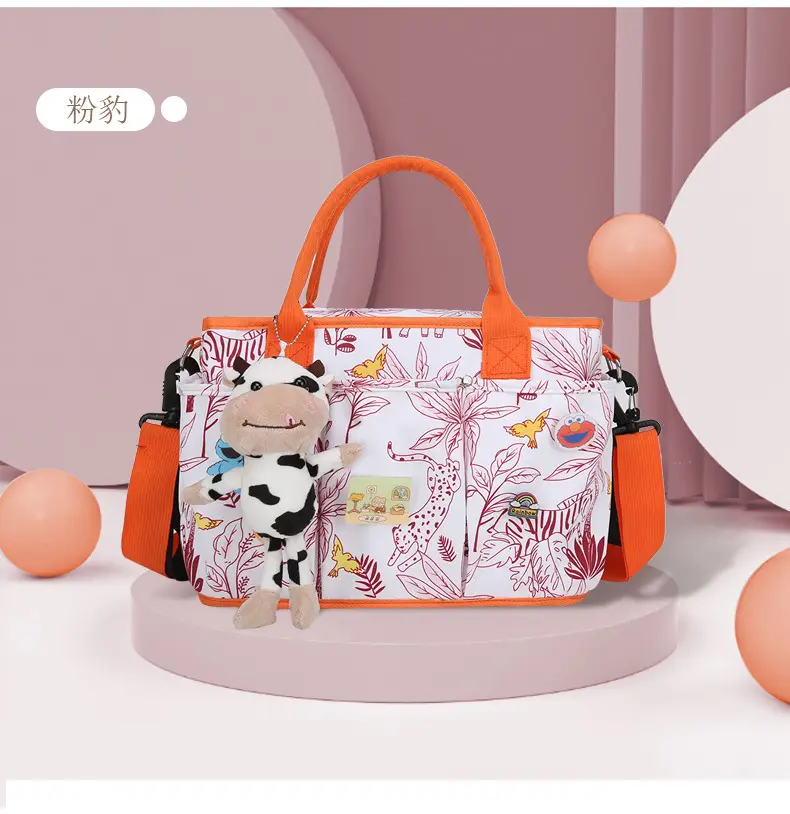 Large Capacity Baby Bag with Cat & Dragon Design — feature 17