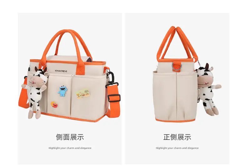 Large Capacity Baby Bag with Cat & Dragon Design — feature 20