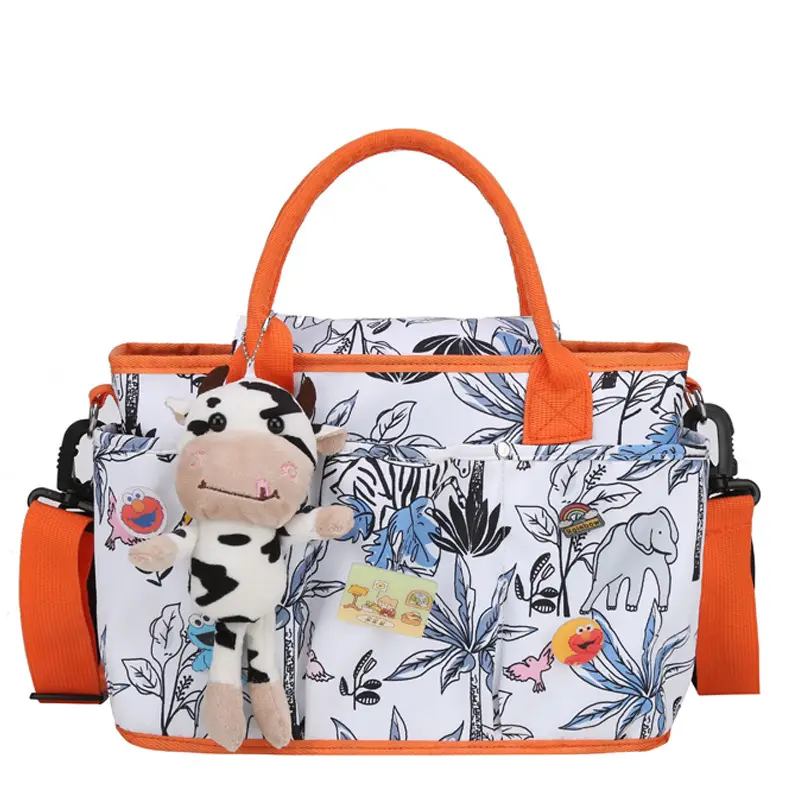 Large Capacity Baby Bag with Cat & Dragon Design - Image 4