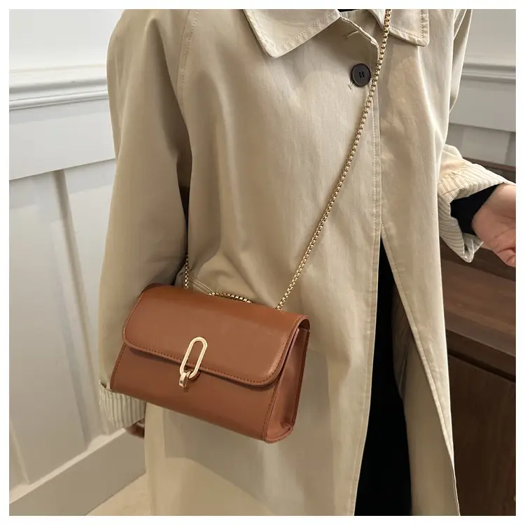 Red French Style Small Square Shoulder Bag for Women — feature 15
