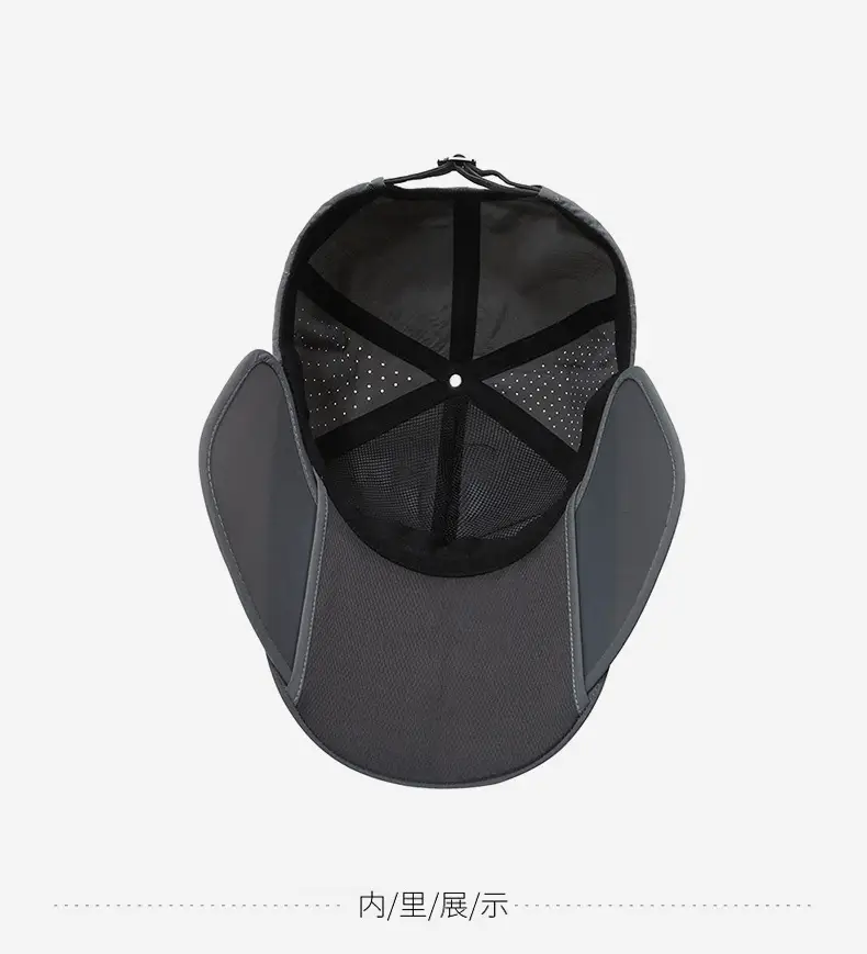 Men Retractable Brim Sunscreen Hat Black Grey — feature 14