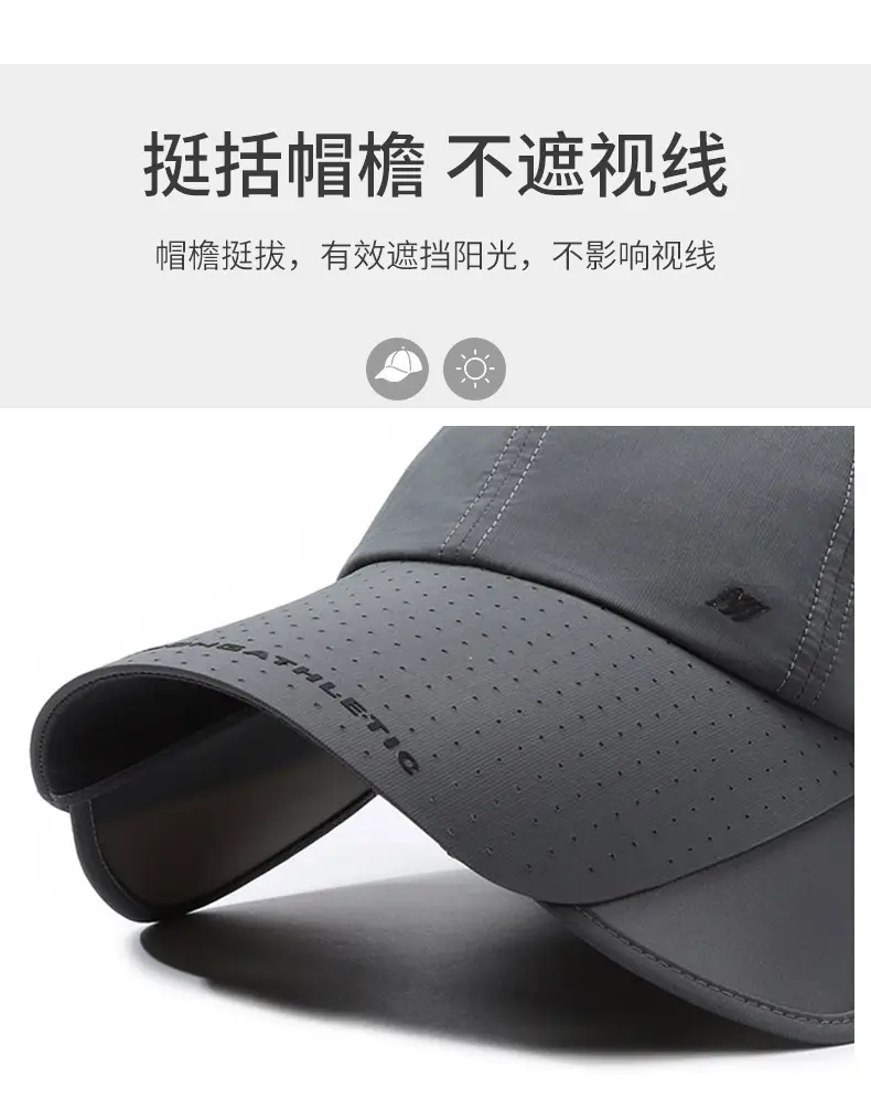 Men Retractable Brim Sunscreen Hat Black Grey — feature 2