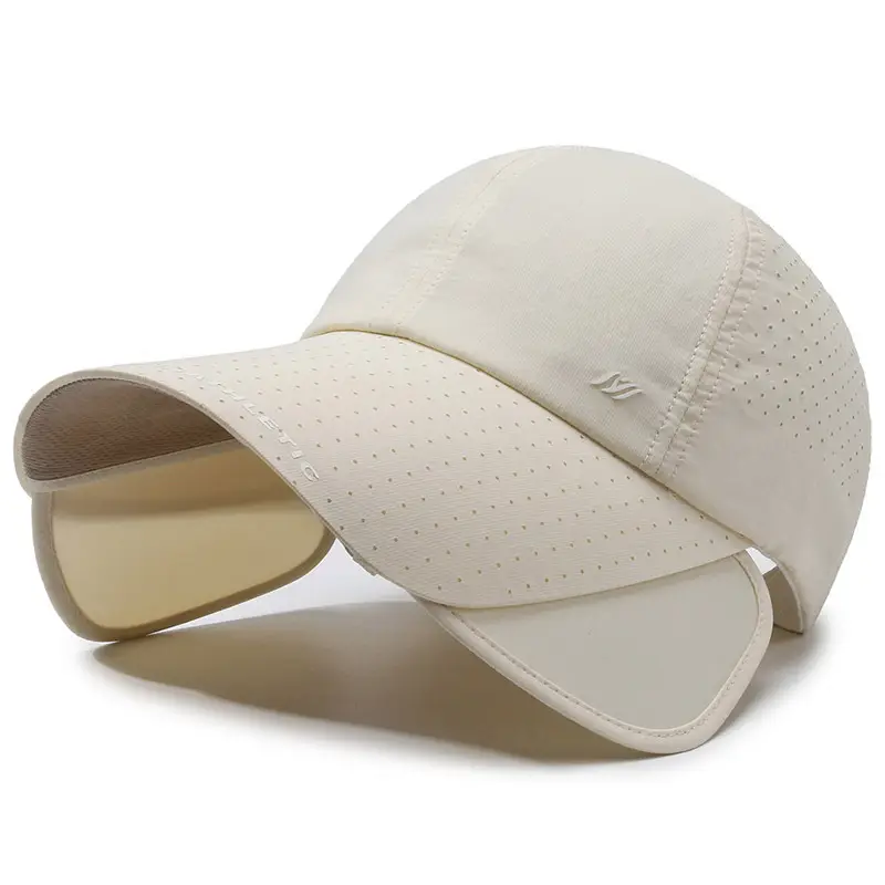 Men Retractable Brim Sunscreen Hat Black Grey