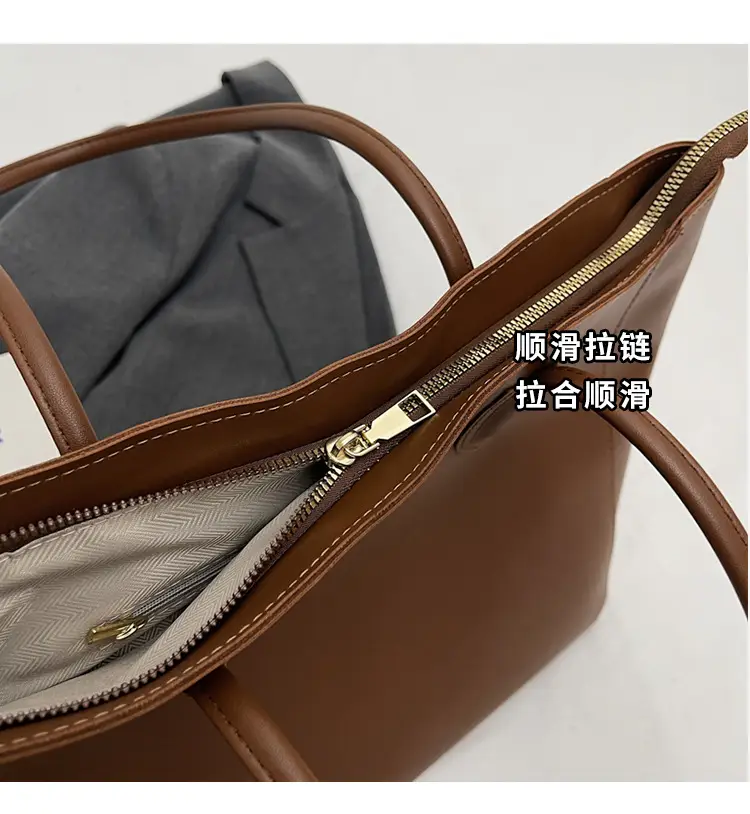 White Leather Tote Bag with Charm for Women — feature 13