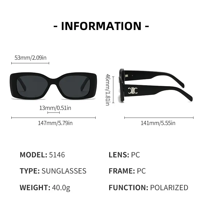 Paris Catwalk Polarized Square Sunglasses 5146 — feature 5