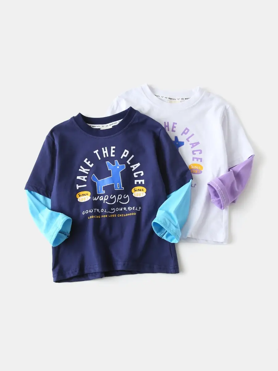 Children's Long Sleeve T-Shirt White Purple 2025 - Image 3