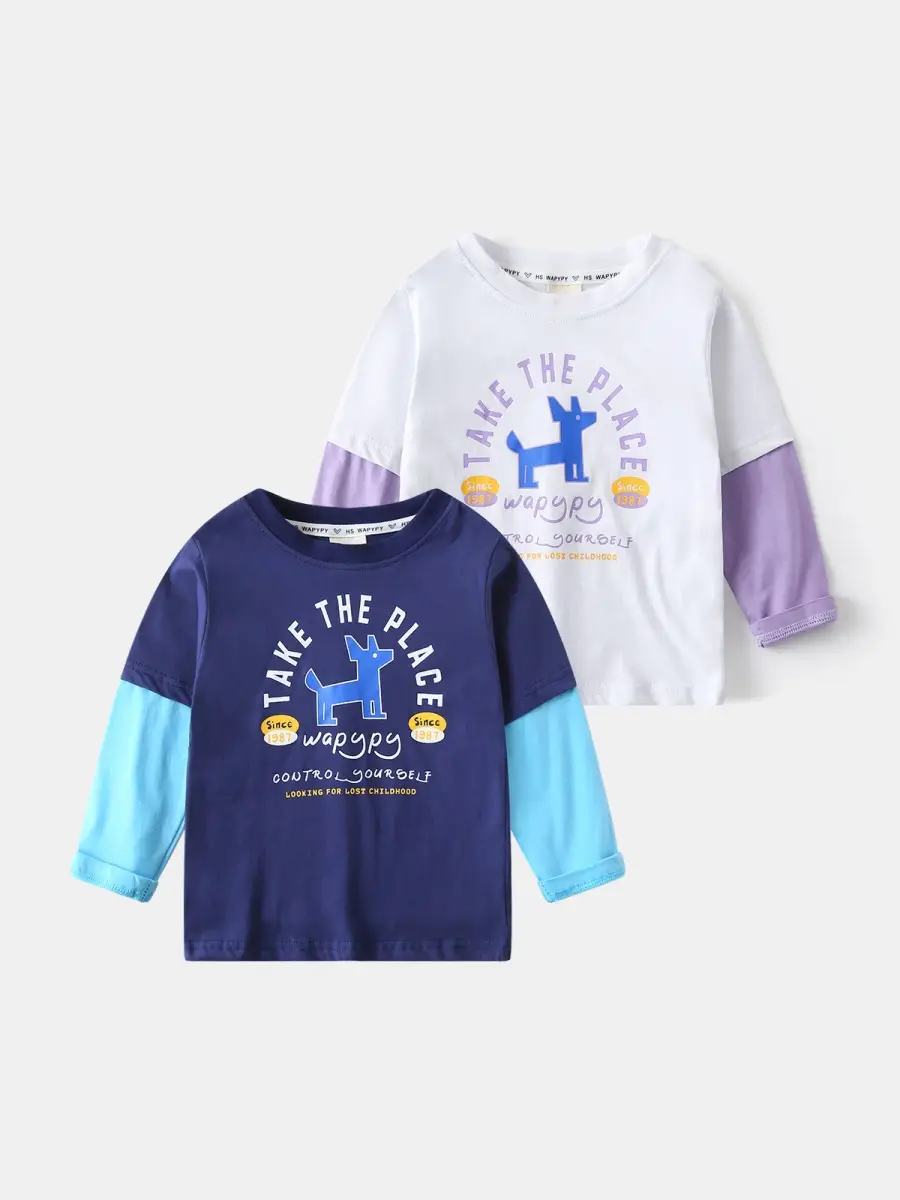 Children's Long Sleeve T-Shirt White Purple 2025 - Image 4