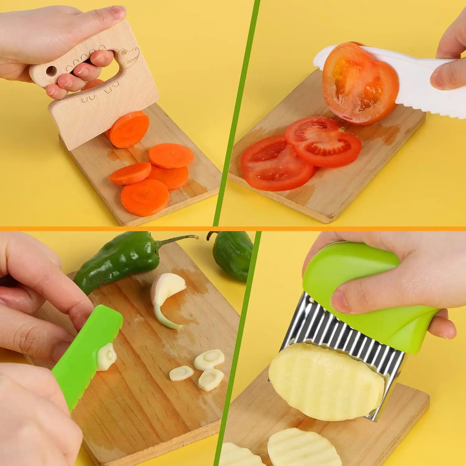 Kids Knife Set with Vegetable Slicer & Cutting Board — feature 5