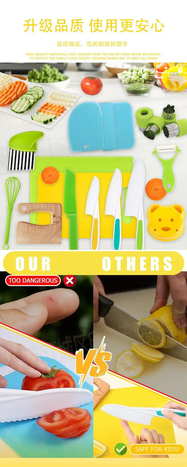 Kids Knife Set with Vegetable Slicer & Cutting Board — feature 6