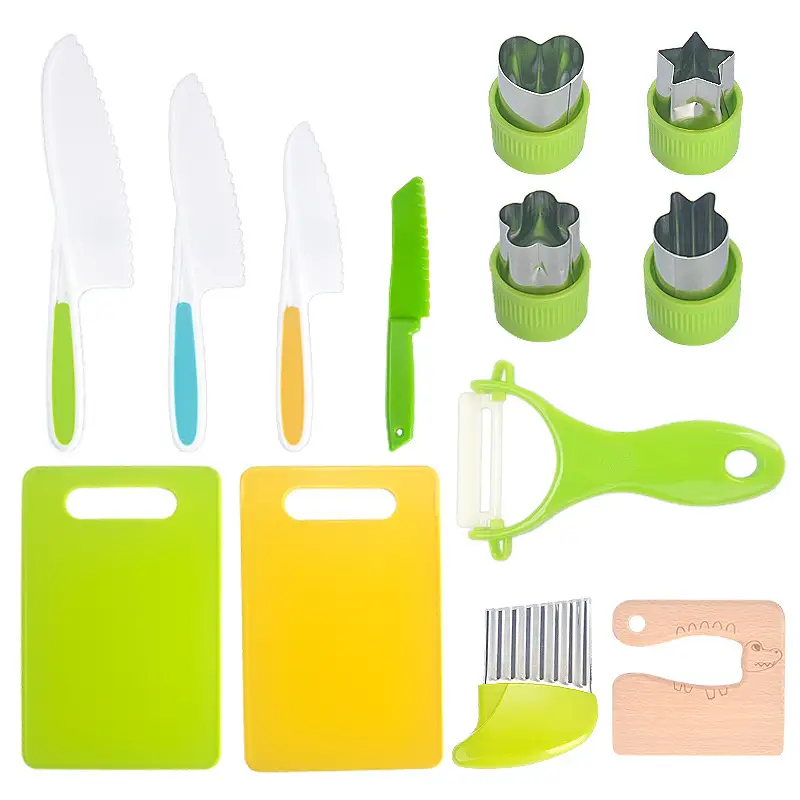 Kids Knife Set with Vegetable Slicer & Cutting Board - Image 2
