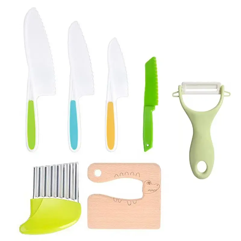 Kids Knife Set with Vegetable Slicer & Cutting Board - Image 3