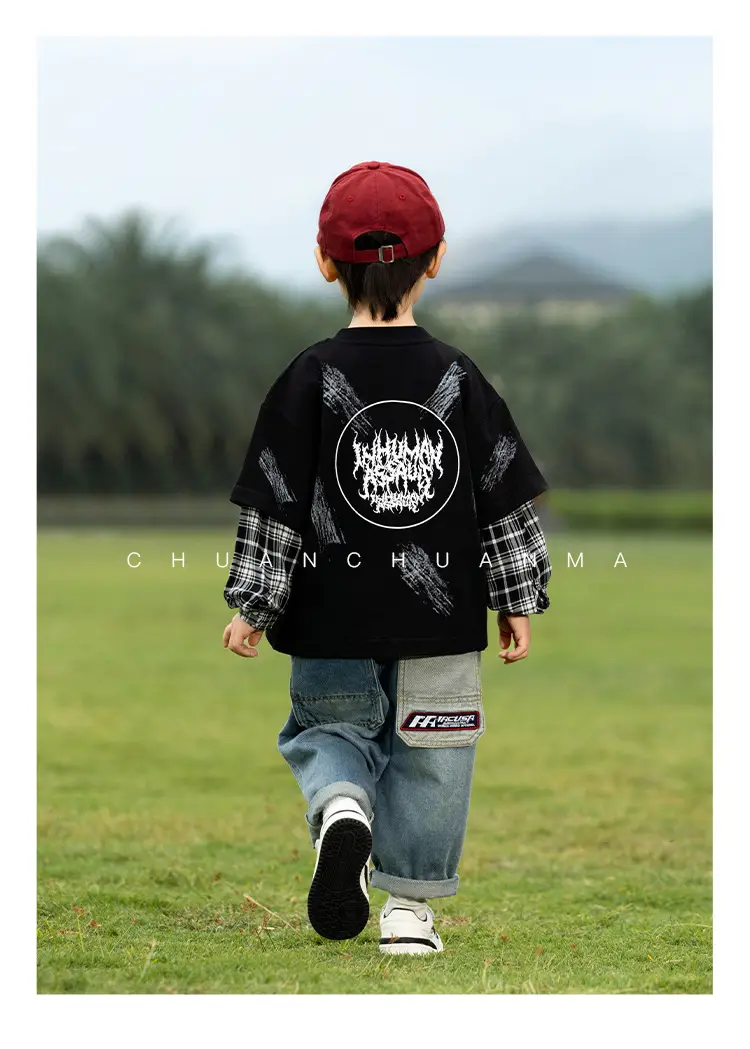 Kids Korean Letter T-Shirt Set Boys 2025 Spring — feature 14