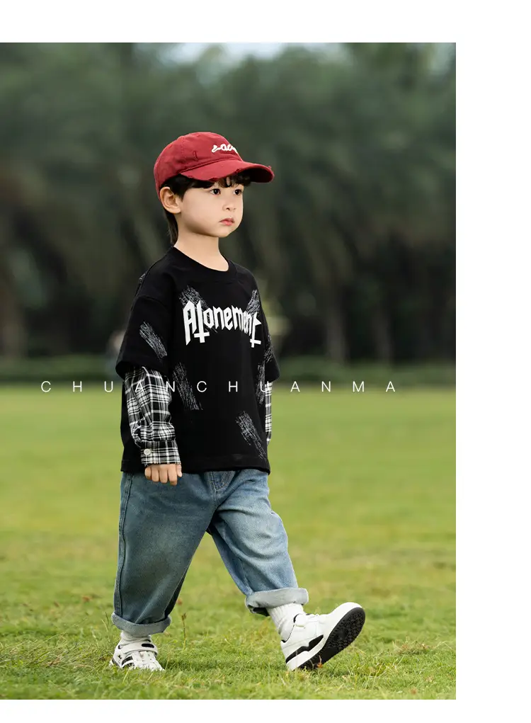 Kids Korean Letter T-Shirt Set Boys 2025 Spring — feature 17