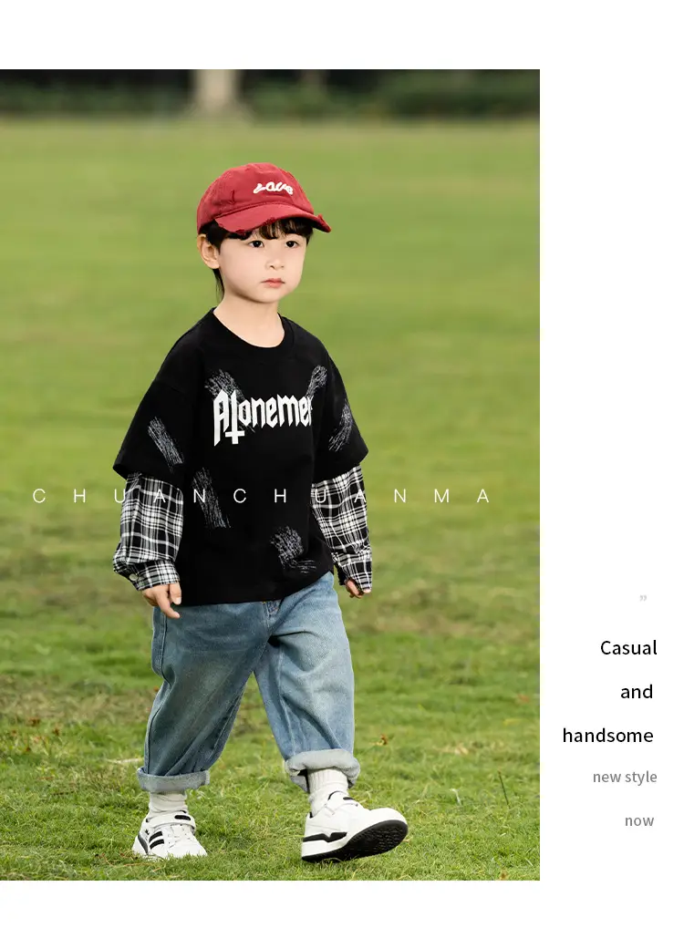 Kids Korean Letter T-Shirt Set Boys 2025 Spring — feature 20
