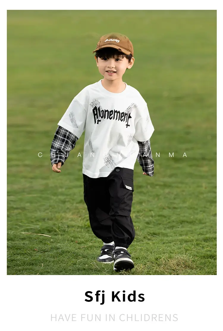 Kids Korean Letter T-Shirt Set Boys 2025 Spring — feature 28