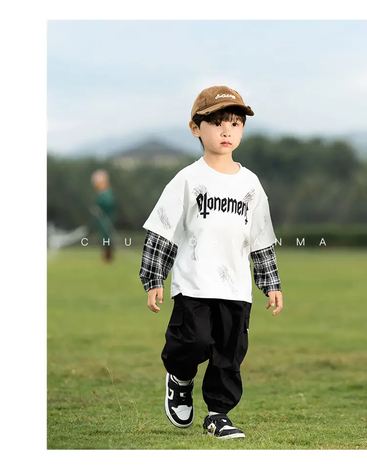 Kids Korean Letter T-Shirt Set Boys 2025 Spring — feature 29