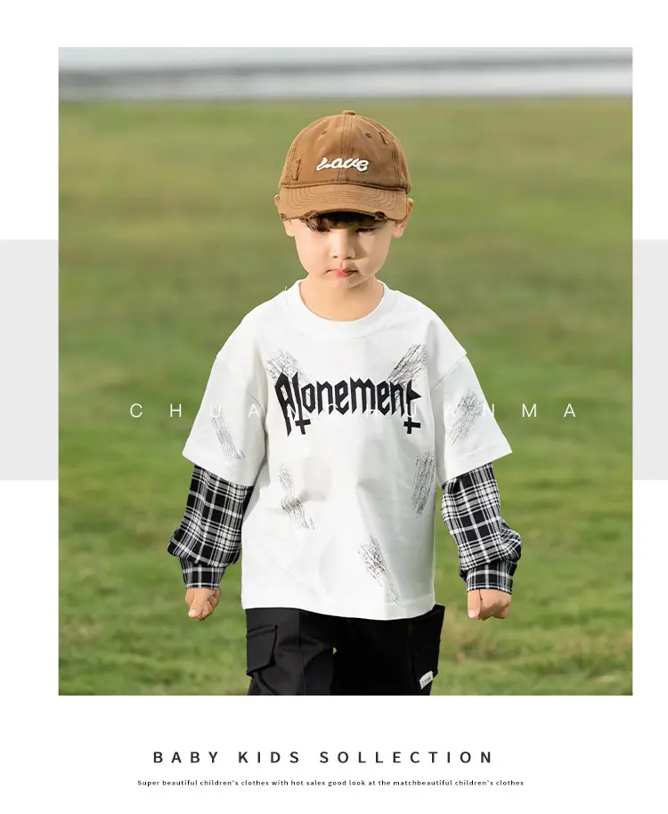 Kids Korean Letter T-Shirt Set Boys 2025 Spring — feature 30