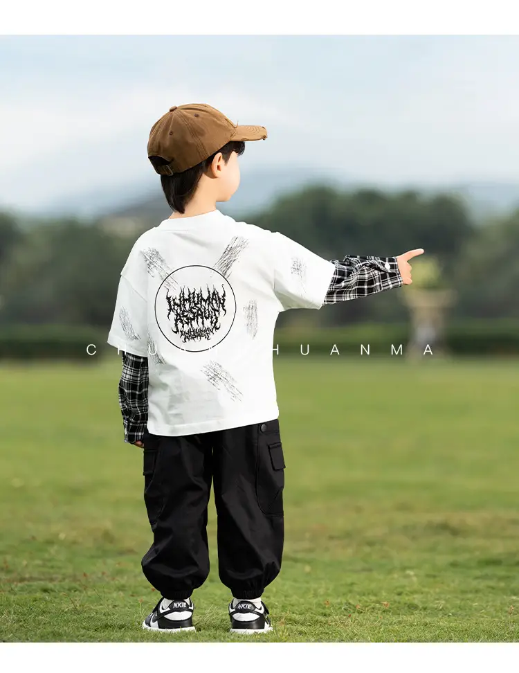 Kids Korean Letter T-Shirt Set Boys 2025 Spring — feature 31