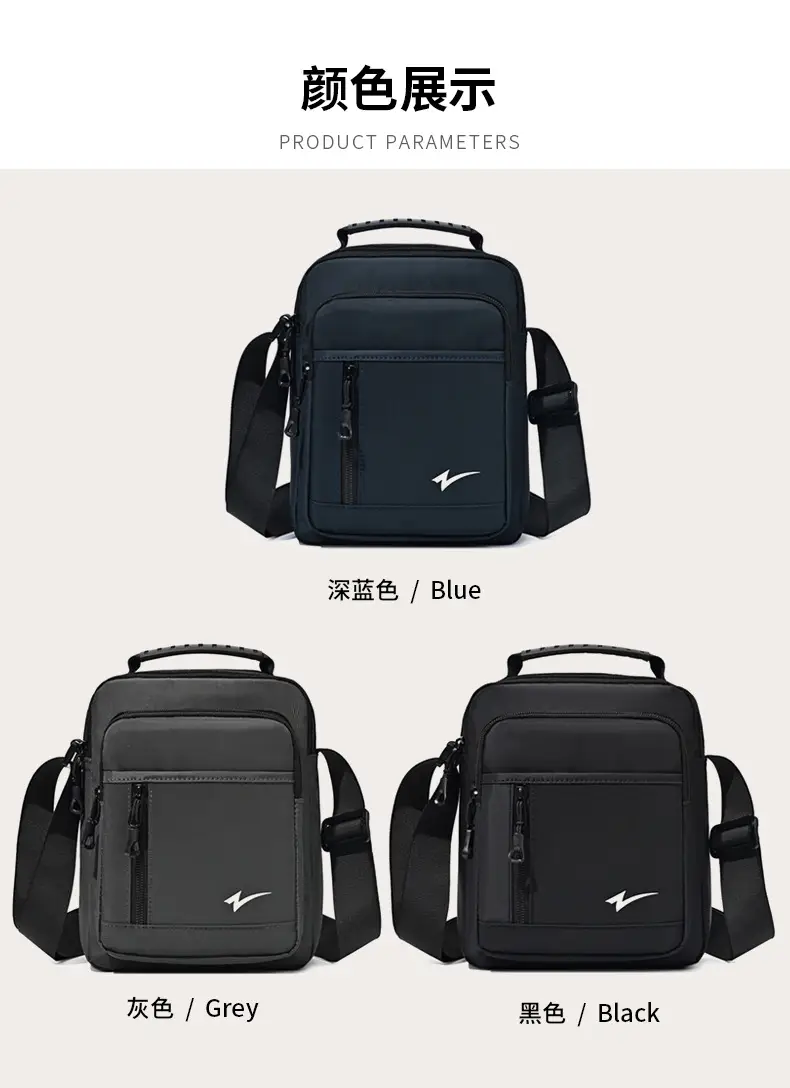 Men's Navy Blue Crossbody Bag Large Capacity Sports Travel Business Work — feature 12
