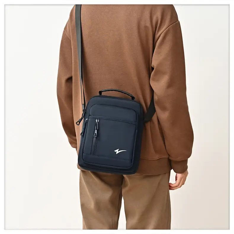 Men's Navy Blue Crossbody Bag Large Capacity Sports Travel Business Work — feature 17
