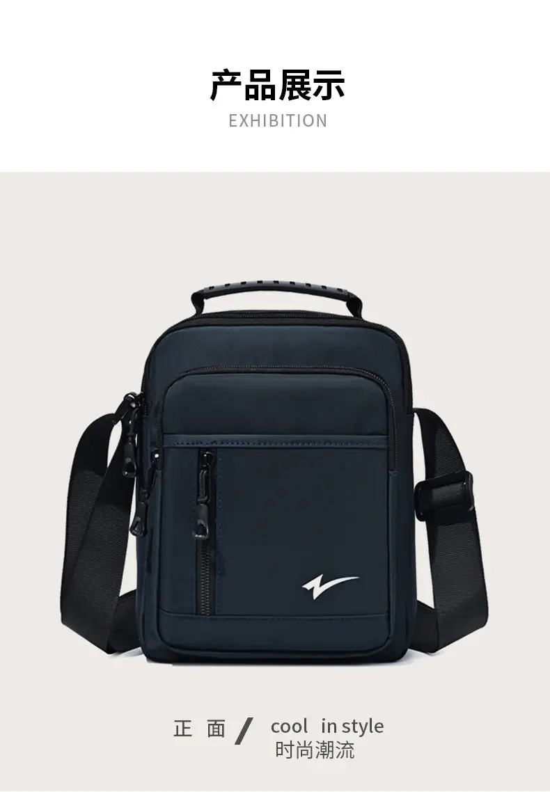 Men's Navy Blue Crossbody Bag Large Capacity Sports Travel Business Work — feature 26