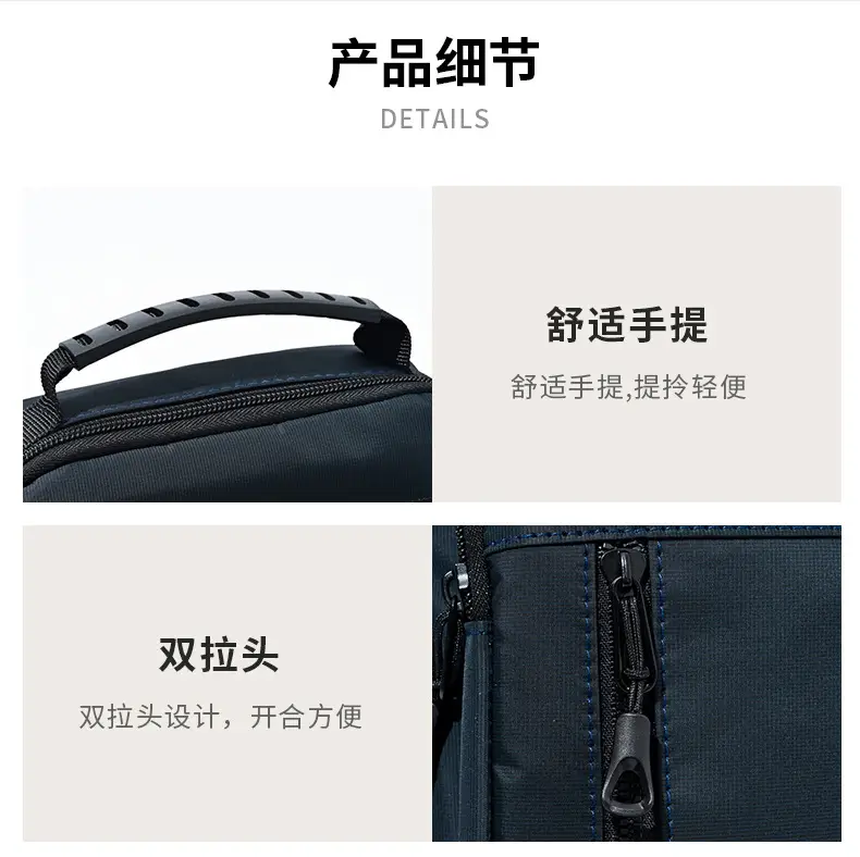 Men's Navy Blue Crossbody Bag Large Capacity Sports Travel Business Work — feature 31