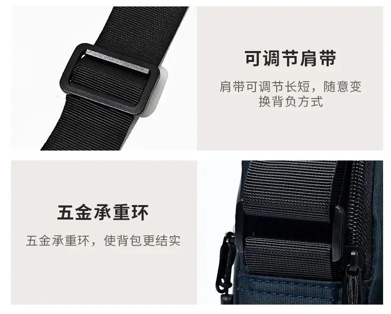Men's Navy Blue Crossbody Bag Large Capacity Sports Travel Business Work — feature 32