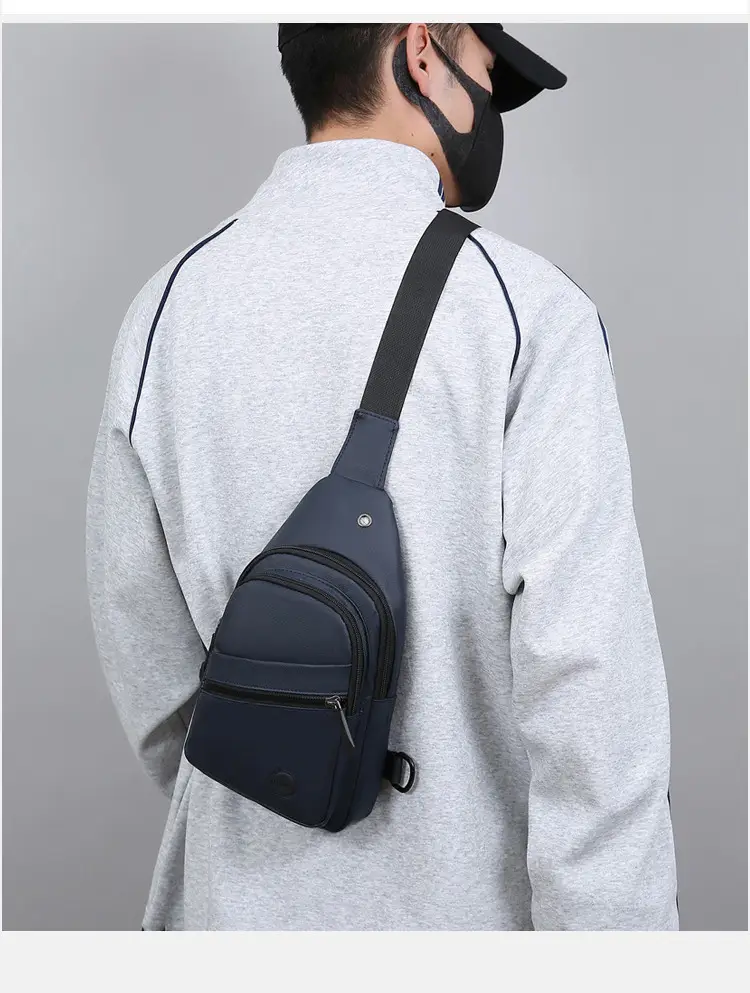 Men's Waterproof Oxford Chest Bag Large Capacity — feature 14