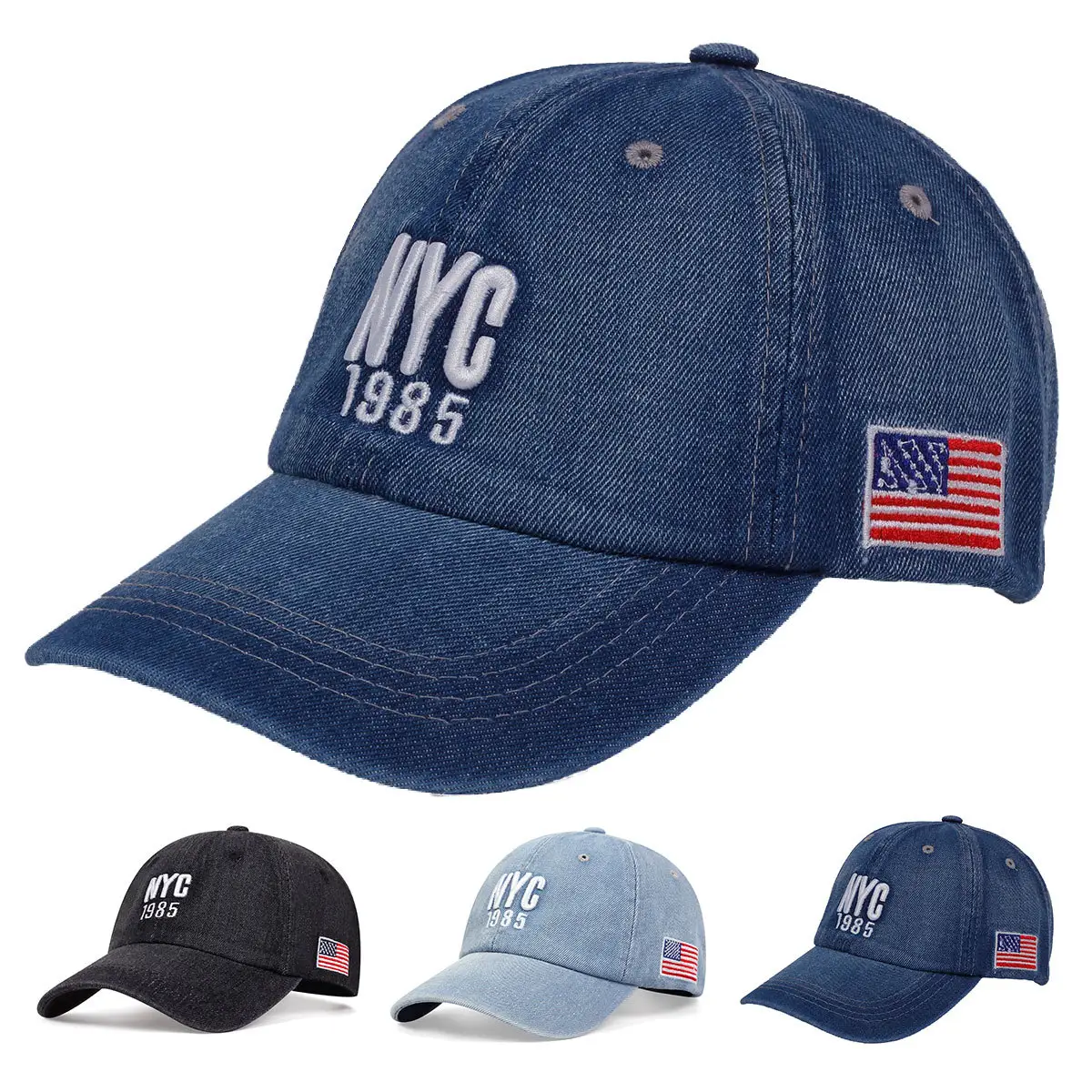 NYC 1985 Denim Cap for Men Women — feature 1