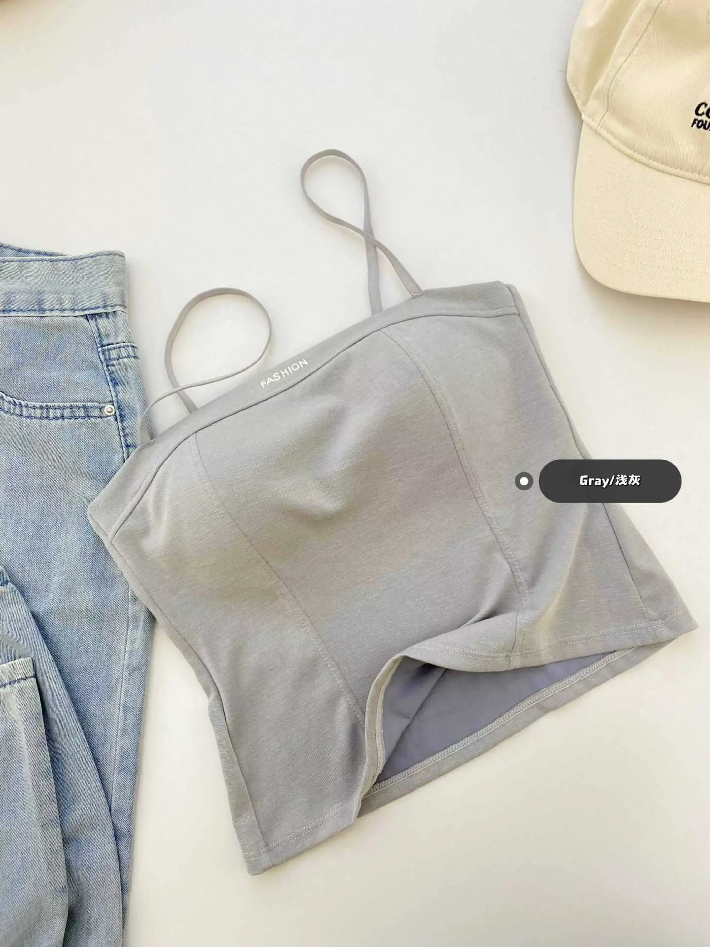 White Ultra-Thin Strapless Cotton Camisole Underwear — feature 10