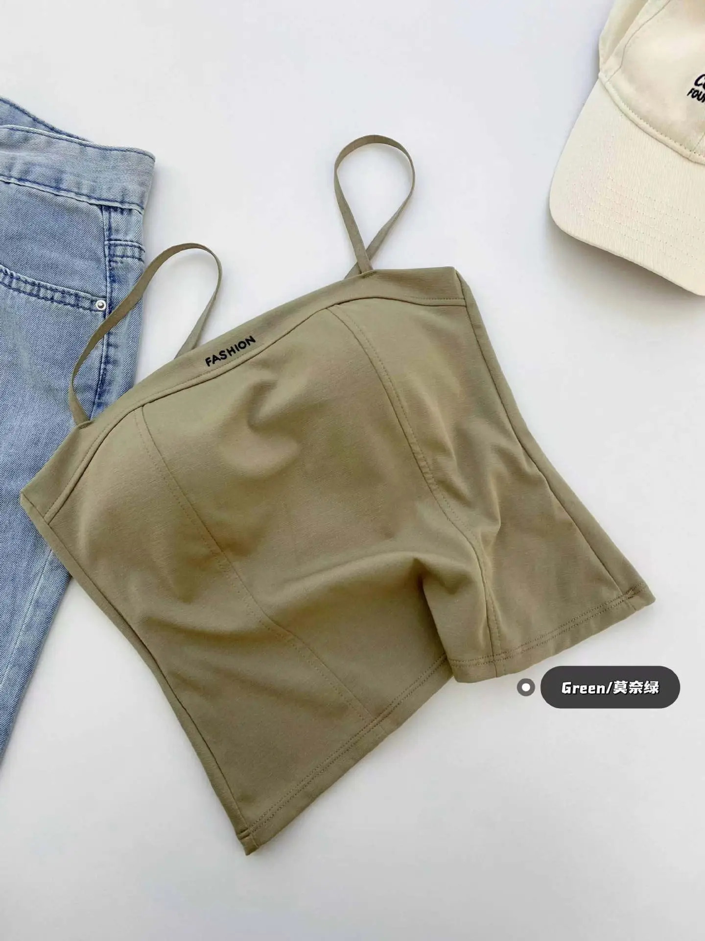 White Ultra-Thin Strapless Cotton Camisole Underwear — feature 12