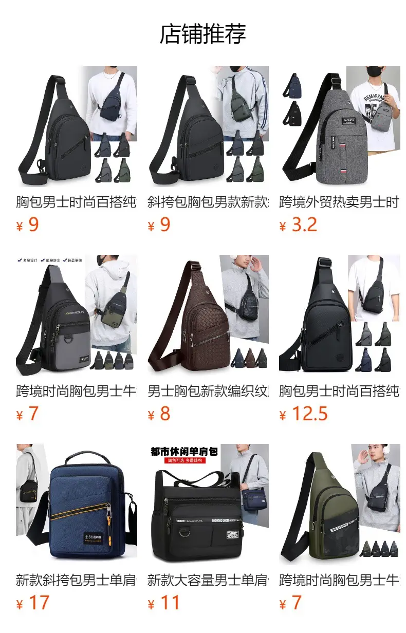 Men's Navy Camo Chest Bag with Orange Zip — feature 1