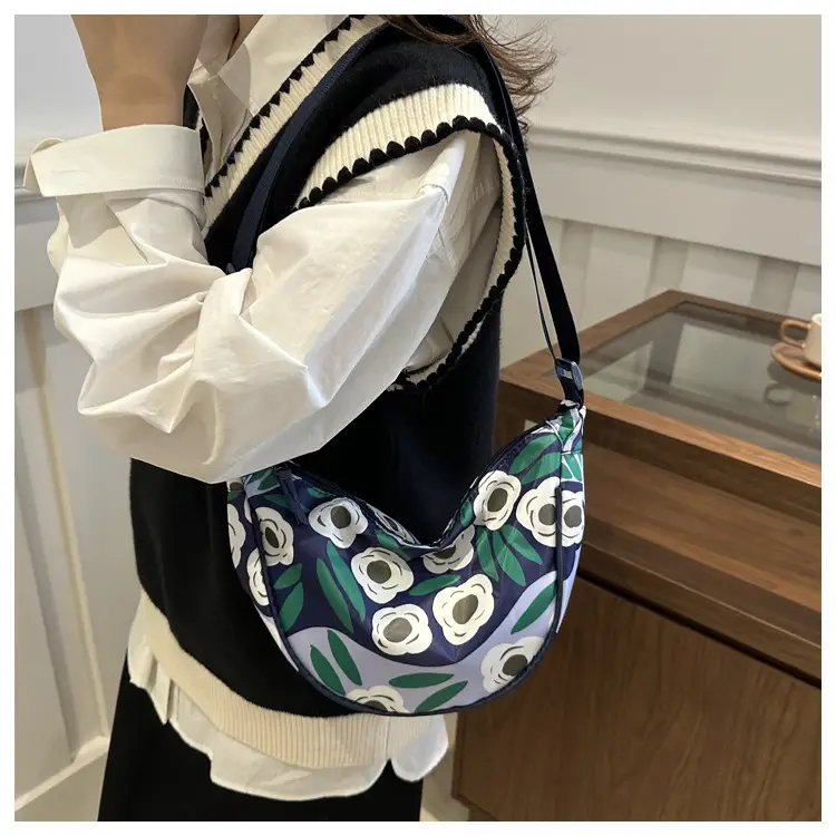Women's Striped Shoulder Bag with Gold Stripes — feature 14