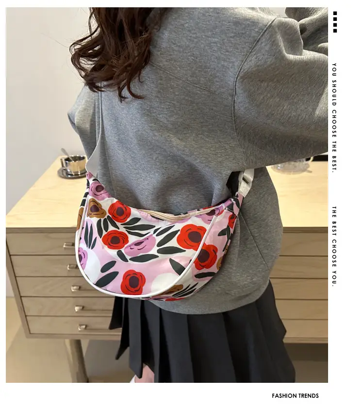 Women's Striped Shoulder Bag with Gold Stripes — feature 2