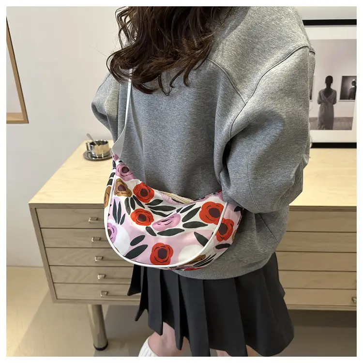 Women's Striped Shoulder Bag with Gold Stripes — feature 21