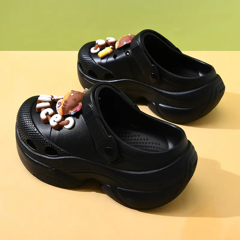 Thick-soled hole shoes women's summer high-rise non-slip breathable slippers for outdoor wear EVA wear-resistant non-smelly feet beach baotou mop - Image 6