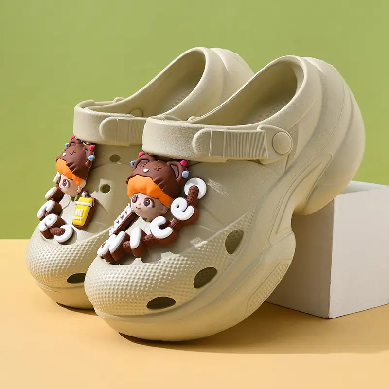 Thick-soled hole shoes women's summer high-rise non-slip breathable slippers for outdoor wear EVA wear-resistant non-smelly feet beach baotou mop - Image 7